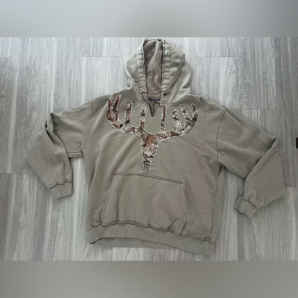 Cabela's Khaki Camouflage Antler Sweater XL